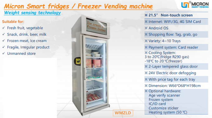 Légume fruit de fruit frais produit le distributeur automatique avec l'écran tactile de système de refroidissement