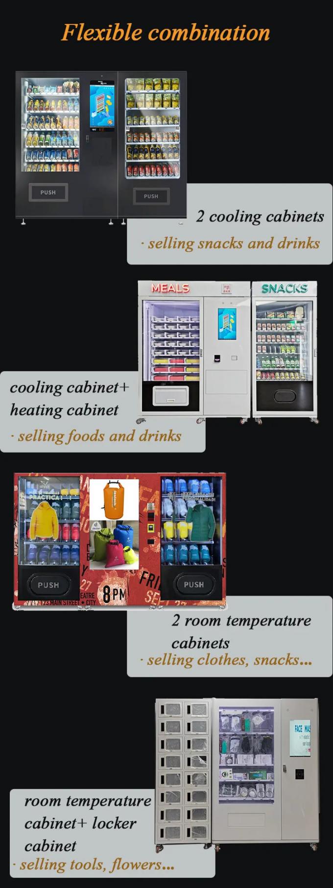 Le distributeur automatique combiné de casse-croûte de repas soutient la combinaison flexible