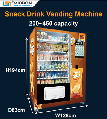 Distributeur automatique de vente chaud de boissons de casse-croûte d'écran tactile de 22 pouces avec le système de refroidissement dans les écoles