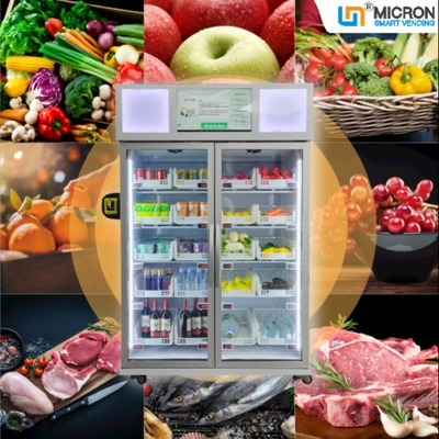 L'oeuf R290 de fruits de mer a frigorifié la vente de réfrigérateur de Smart de distributeur automatique avec le lecteur de cartes