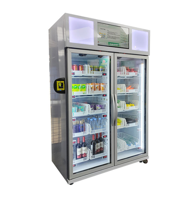 L'oeuf R290 de fruits de mer a frigorifié la vente de réfrigérateur de Smart de distributeur automatique avec le lecteur de cartes
