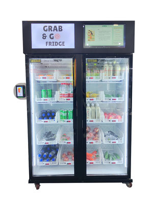 Pour le marché européen, un distributeur automatique de réfrigérateur intelligent pour vendre des boissons snack avec lecteur de cartes