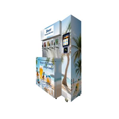 4 Options de bière Machines de vente de bière fraîche Sélection d'écran tactile et paiement sans espèces pour une expérience sans tracas