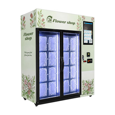 Distributeur automatique de fleurs conçu pour faciliter la vente de fleurs en libre-service 24 heures sur 24 dans les aéroports et les centres commerciaux à fort trafic.